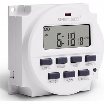 SINOTIMER 7-Day Digital Programmable Time Switch Relay 220V AC TM618