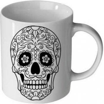 Mug en Céramique Crâne Noir Sucré