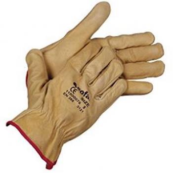 Guantes de piel de vacuno amarillos Repelentes al agua, Pack de 12 unidades COFAN