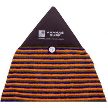 Surfboard Ananas 213 cm, 7’0” – Chaussette 7 pi. Court Hibryd Point Souple, Housse Extensible en Tricot