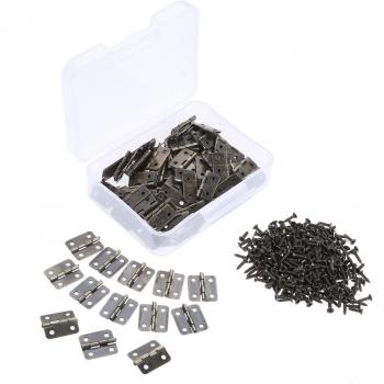 100pcs/box Mini Furniture Hinges with Screws 4 Holes 18x16mm Antique Bronze