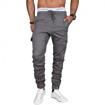 Regular Fit Herren-Cargo‑Hose Alessandro Salvarini – Graue Farbe, 98 % Baumwolle, 2 % Elasthan,