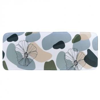 Mikrofaserteppich fürs Bad in Blau/Grün, 45x120 cm