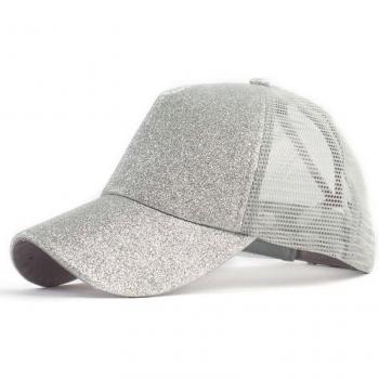 Glitter High Ponytail Hole Cap for Women