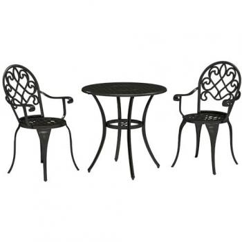 Black Aluminium Garden Bistro Set