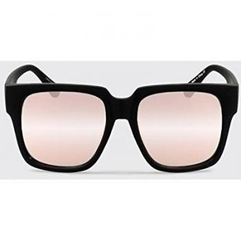 Quay Australia On The Prowl Sonnenbrille – Schwarz/Pink, Unisex, quadratisches Spiegelglas
