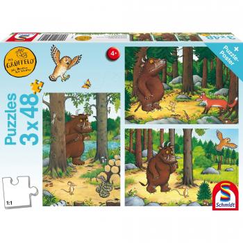 Schmidt Spiele 56211 Wer hat Angst vom Grüffelo, 3 x 48 Teile Kinderpuzzle