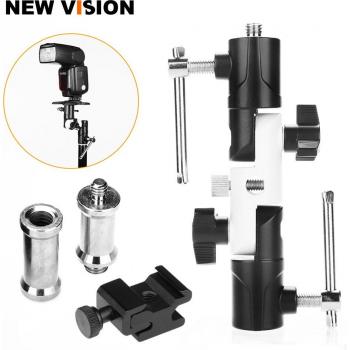 Paraplu Houder voor Flits met Draaifunctie, 1/4-3/8 Lichtstatief Adapter, U-Type