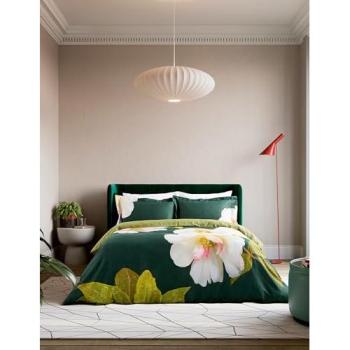 King Size Green Gardenia Cotton Duvet Set – Unisex