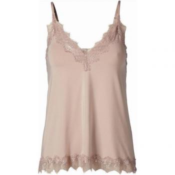 Top con spalline rosmunde, finitura cipria