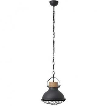 Pendelleuchte Emma in Schwarz und Natur E27 330mm