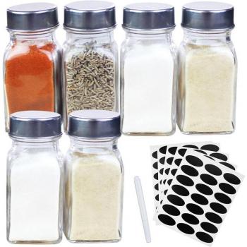 6-Piece Spice Container Set with Customizable Labels