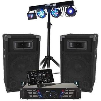 BOOST DJ-300 PACK SONORISATION + PORTIQUE + 4 EFFETS LUMIÈRE DMX EUPHORIA