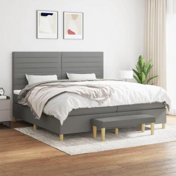 VidaXL Boxspringbett Dunkelgrau 200x200 cm mit integrierter Matratze