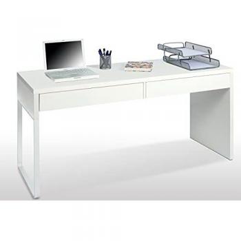 Mesa de ordenador Touch en color blanco artik (mate) con dos cajones