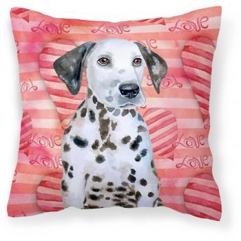 Caroline's Treasures BB9795PW1414 Dalmatian Puppy Love Outdoor Canvas Pillow
