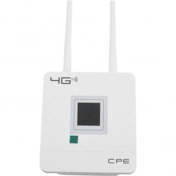 4G Wireless CPE Router with External Antennas, SIM Card Slot, WAN/LAN Port, EU Plug