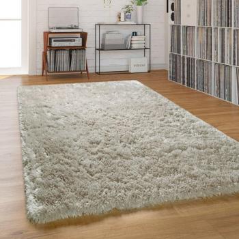 Salon tapis gris pastel Shaggy Poils longs – Paco Home