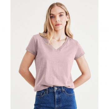 Camiseta de manga corta Dockers para mujer, cuello pico