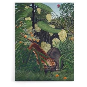Rousseau’s Wild Conflict: Tiger vs. Buffalo Wall Canvas (18 x 24)