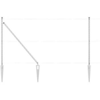 Poteaux de clôture en acier galvanisé avec pique 7 pcs Ø32 mm