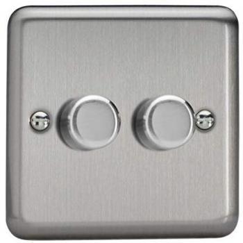 Varilight Classic V-DIM Matt Chrome 2-Way Push-On/Push-Off Dimmer Switch