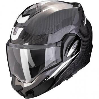 Scorpion Exo-Tech Evo Carbon Rover Klapphelm Schwarz-Weiß L für Herren