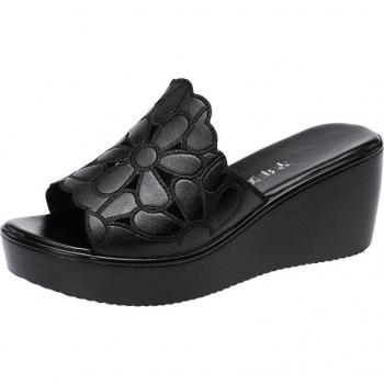 TIMETANG Floral Design Wedge Sandals