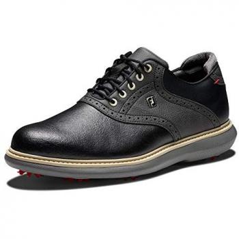 FootJoy Traditions Men's Golf Shoe – Black/Black, UK 10.5