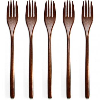 5pcs Eco-Friendly Wooden Forks for Salad