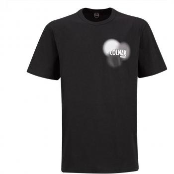 T-shirt Colmar Grand Emblème Noir Manches Courtes