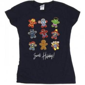 Marvel Women's Gingerbread Avengers XL Black Top