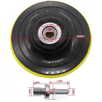 Almohadilla de pulido con gancho y bucle para lijadora orbital, adaptador de rosca M10/14 a 8mm, tamaños de 3 a 6 pulgadas