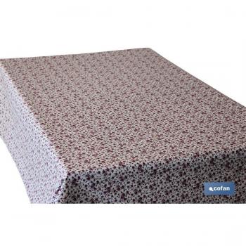 Rollo de hule 50% algodón/50% poliéster antimanchas color granate 1,40x25m