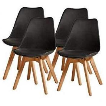 Lot de 4 chaises Bjorn en plastique et bois