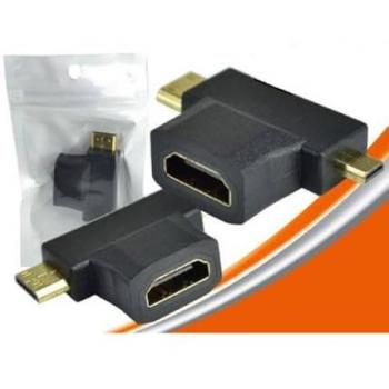 Adattatore HDMI Femmina a Mini HDMI e Micro HDMI Maschio HF-103