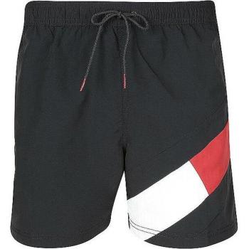 Tommy Hilfiger Men's Mid-Length Swim Shorts with Drawstring, Color Block Design, Slim Fit, Navy Blue, XL
