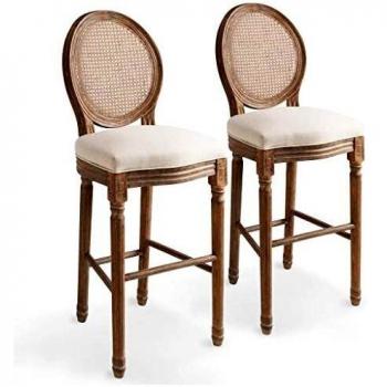 VidaXL Sgabelli da Bar in Lino Bianco 2 pz