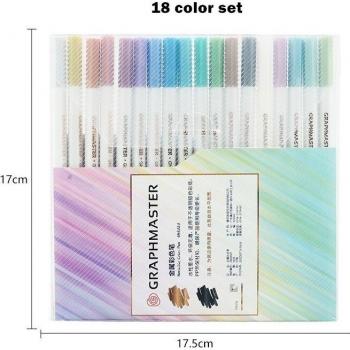 18-Piece Metallic Ink Pens for Lettering and Painting