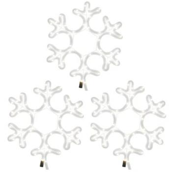 Illuminations hivernales 27×27 cm – Flocons de neige LED, blanc chaud (ensemble 3)