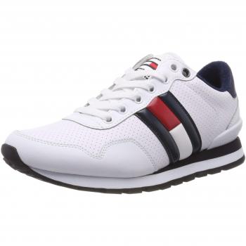 Tommy Jeans Hilfiger Denim Lifestyle Sneaker Sneakers Basses Homme, Blanc