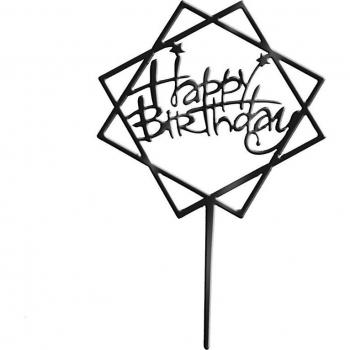 Gold Birthday Cake Flags