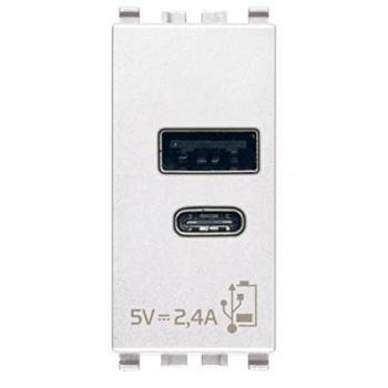 Vimar Eikon USB-Ladegerät 1 Modul 5V 2,4A Weiß