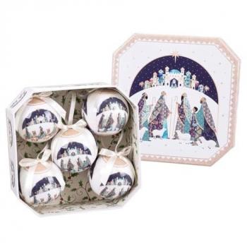 Palle di Natale Re Magi Multicolore in Polyfoam 7,5 cm (Set da 5)