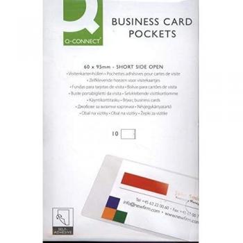 Pack de 10 fundas autoadhesivas Q-Connect para tarjetas de visita 60x95mm