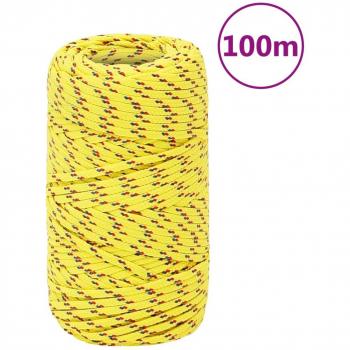 Corde d'ancrage jaune 2 mm 100 m en polypropylène