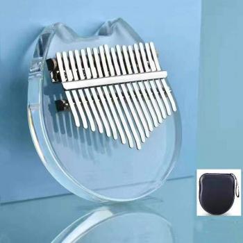 17-Key Colorful Crystal Kalimba Thumb Piano Beginner Instrument with Case