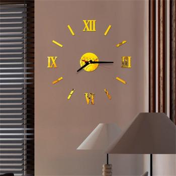 Modern Roman Numeral Wall Clock Decal – Acrylic Mirror Design