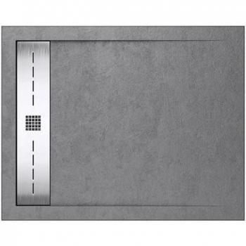 Grau‑Beton 80x100 cm Duschtasse Doporro – flache Duschwanne