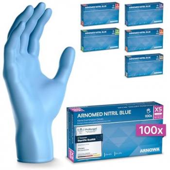 ARNOMED Nitril Blue Einmalhandschuhe (Puderfrei) – 100er Pack – Größe S – Farbe Blau
